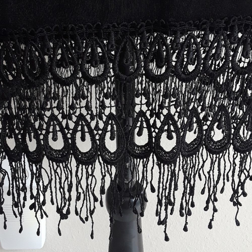 MARSHALL ROUSSO Black Fringe Tunic - Picture 5 of 5